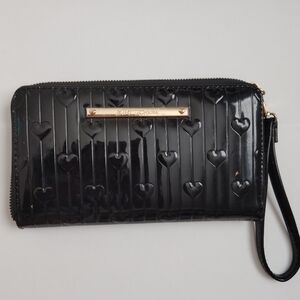 Betsey Johnson Black Heart Clutch Wristlet